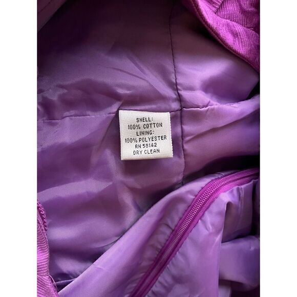 VINTAGE EUC Kelly & Diane Purple Textured Pattern Sleeveless Dress with V-neck - Picture 9 of 10